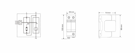 BR-25GS 1+1 spd t1 25ka Tự vệ chống sóng sét Tự vệ chống sóng tia lửa kiểu spd