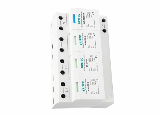 25KA Bảo vệ sét Tăng áp lực thermoplastic Ba pha bảo vệ áp lực