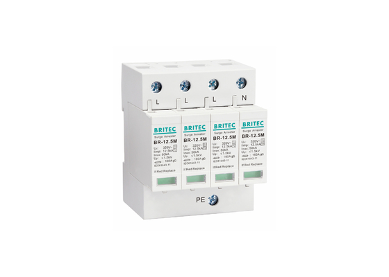 12.5kA Loại 1 + 2 320V 4P Bảo vệ gia đình chống điện giật Bảo vệ sét
