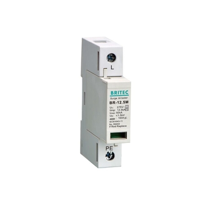 BR-12.5M 1P 12.5kA Tvss Surge Protector Đấm sét ngưng sóng t1 t2 spd