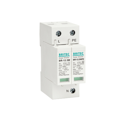 BR-12.5M 4P 50kA 275v T1+T2 ac Bộ chống sét lan truyền Bộ bảo vệ chống sét điện áp thấp SPD