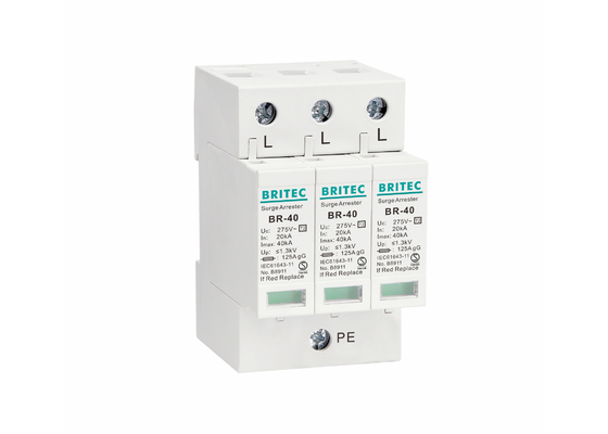 Thiết bị chống sét lan truyền nguồn BRITEC Type 2 20kA 40kA 3P Class C Hỗ trợ OEM