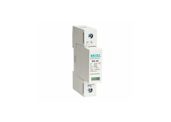 AC SPD lớp C pha đơn 1P 60kA Thiết bị bảo vệ vượt sóng loại 2
