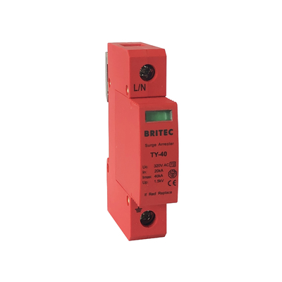 TY-40 1P SPD 40kA Thiết bị chống sét lan truyền loại 2 Bộ chống sét AC spd