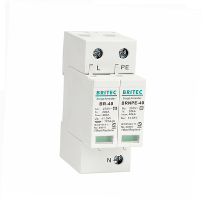 BR-40 1P+1 40kA Thiết bị chống sét lan truyền loại 2 Bộ chống sét pha đơn spd