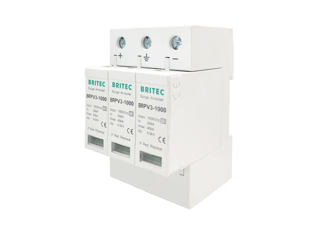 Loại 2 1000V 40ka Pv Surge Arrester SPD Với Giấy chứng nhận TUV IEC61643-31