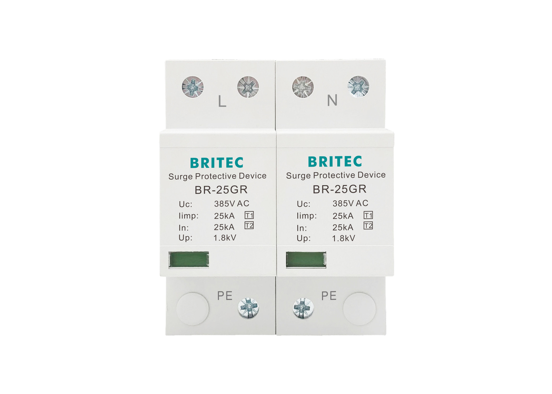 25kA pha duy nhất IP20 loại 1 Thiết bị bảo vệ vượt sức ép