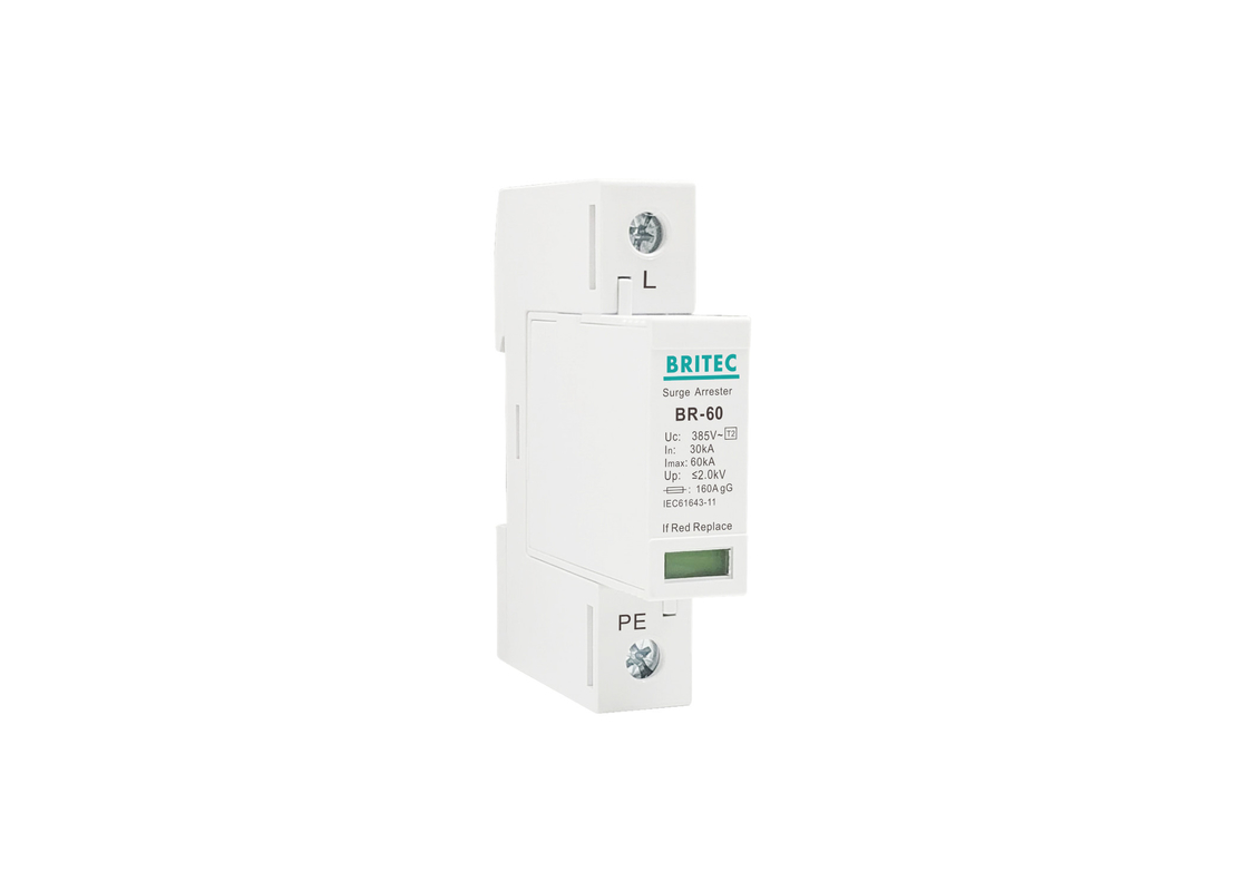AC SPD lớp C pha đơn 1P 60kA Thiết bị bảo vệ vượt sóng loại 2
