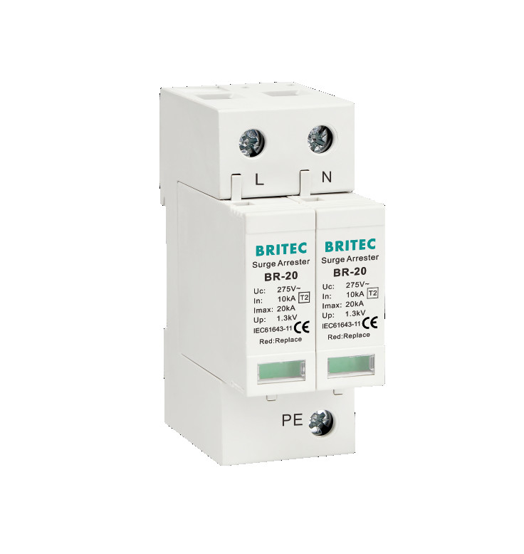 BR-20 2P 20kA Thiết bị chống sét lan truyền loại 2 Bộ chống sét Spd một pha