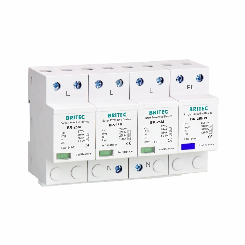 Thiết bị bảo vệ điện áp cao cấp SPD loại I 25KA B + C điện áp thấp