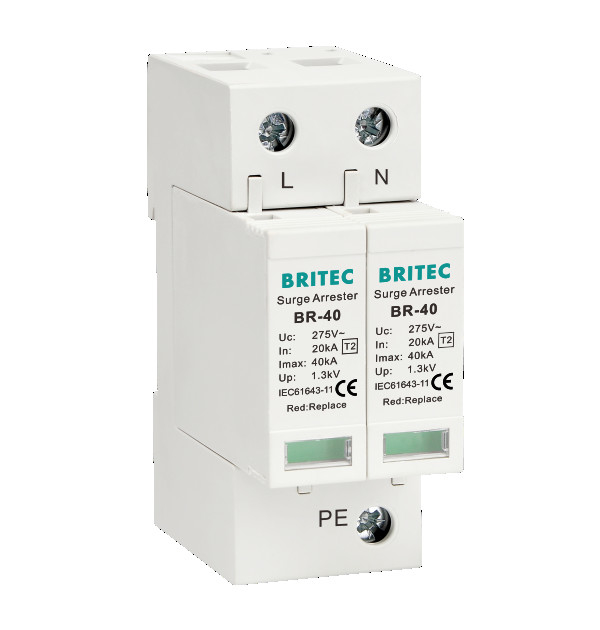 BR-40 2P Thiết bị bảo vệ xung đột lớp II Spd 275v bảo vệ xung đột sét