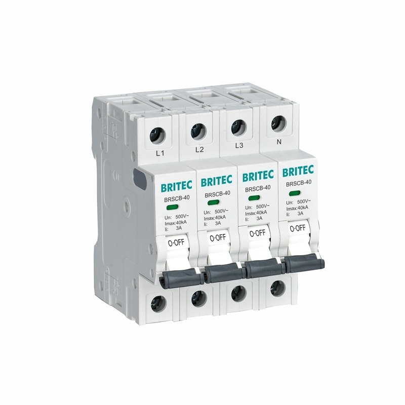 BRSCB-40 Class II 40KA Dedicated Backup Protector Surge Protection Device MCB được thiết kế đặc biệt cho Surge Arrester.