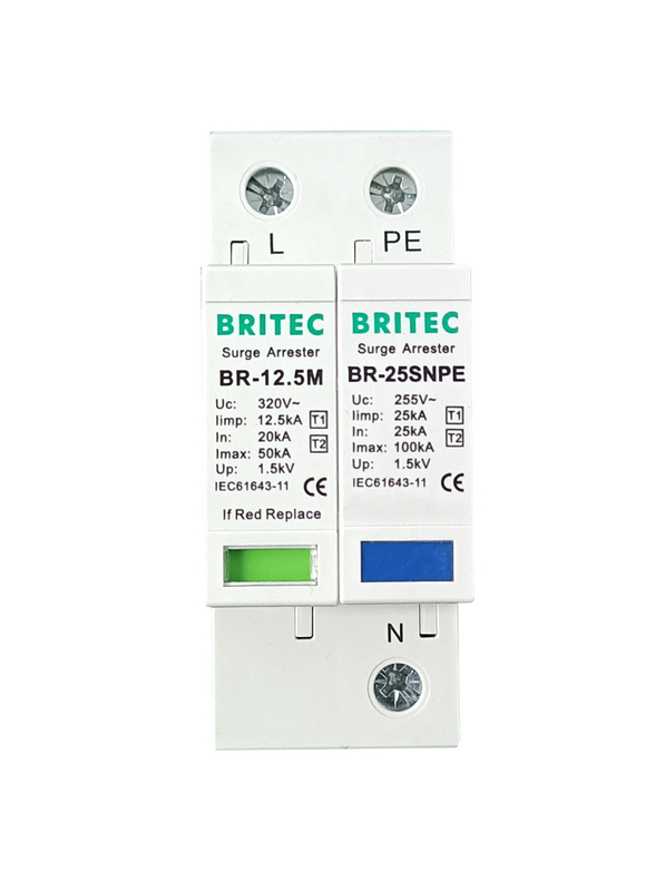 BR-12.5M 1+1 50kA DIN Thiết bị bảo vệ đường sắt chống thổi sét TUV phê duyệt spd