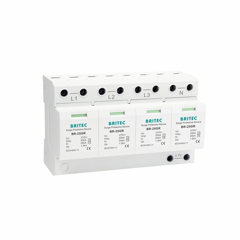 BR-25GR 4P 25kA 100kA thiết bị bảo vệ bùng nổ britec loại 1 3 pha spd thiết bị bảo vệ bùng nổ khe hở tia lửa