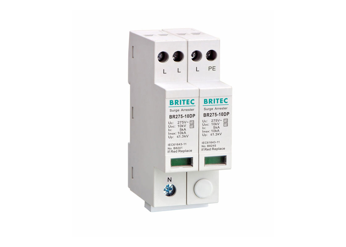 Thiết bị bảo vệ tăng áp ba giai đoạn loại 3 BR275-10DP 4 Pole Surge Arrester