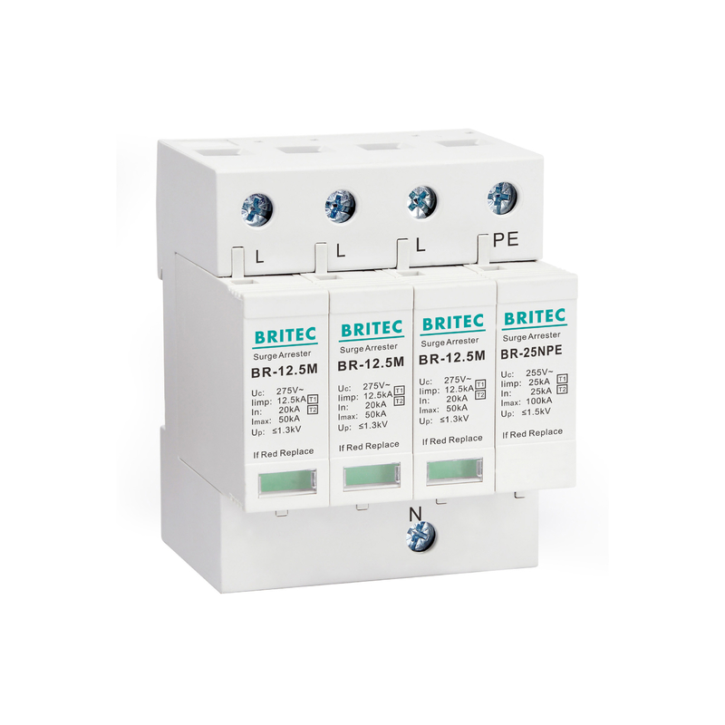 BRITEC BR-12.5M 3P+1 Chống sét lan truyền Bộ chống sét 275v  Class I+II Spd