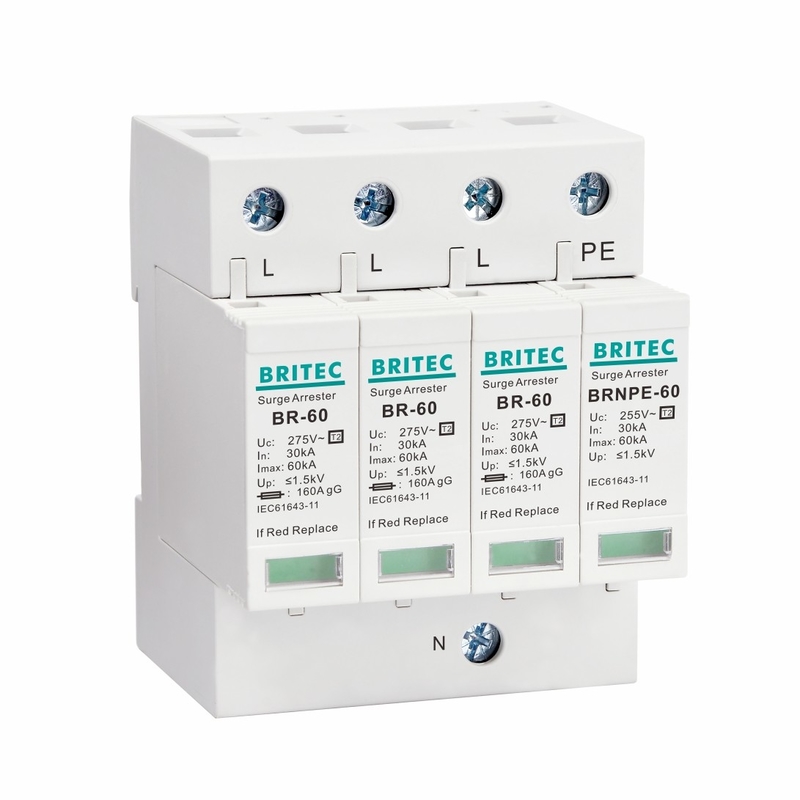 BR275-60 3P+1 Thiết bị chống sét lan truyền loại 2 60kA Thiết bị chống sét SPD