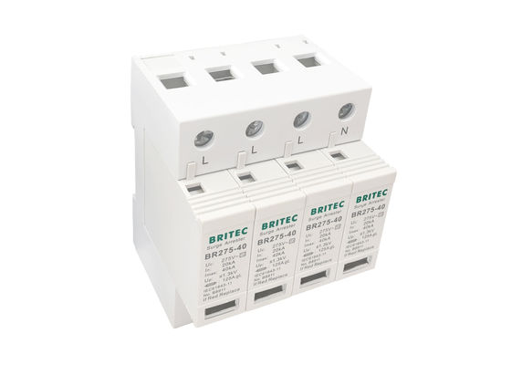 Thiết bị bảo vệ sóng điện SPD AC 275V với dòng điện xả tối đa 40KA và chỉ số thị giác cơ học 4 cực