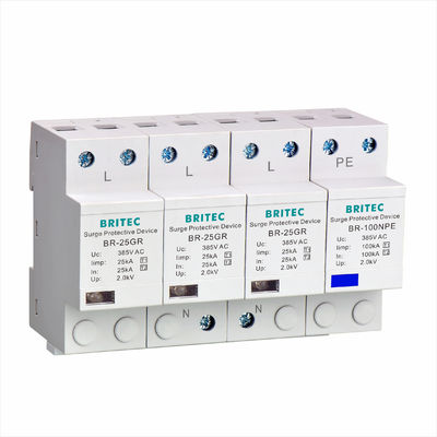 BRITEC BR-50GR 275 2P Spd 50kA Thiết bị chống sét lan truyền loại 1 Ac Din Rail Thiết bị chống sét chống sét