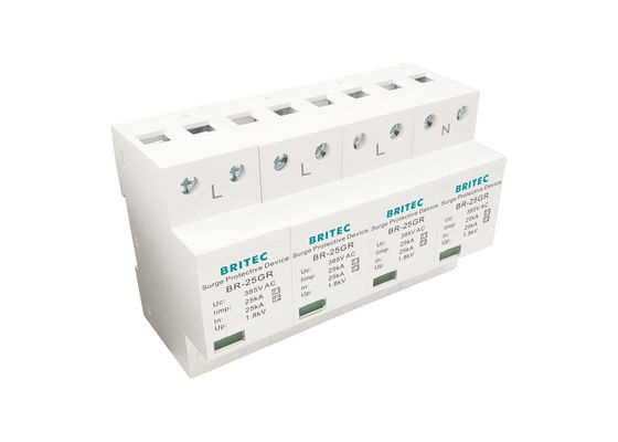 CE TUV 50KA 4 cực AC Surge Protector Lightning Arrester Surge Suppressor