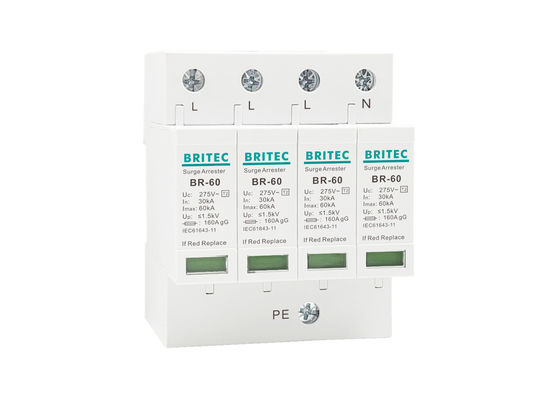 60kA AC275V DIN Rail Mount Surge Lightning Arrestor SPD để bảo vệ điện năng