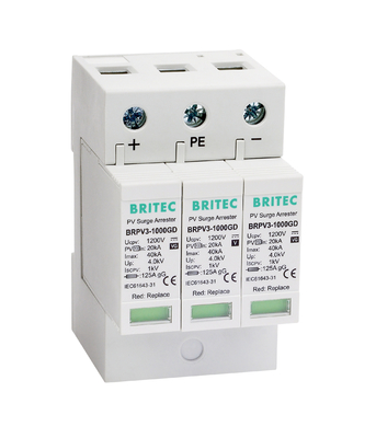 BRPV3-1000 1000V 3P Năng lượng mặt trời PV spd DC Surge Protection Thiết bị chống thổi phồng Bắt ngắt ngưng chống sét PV DC PV năng lượng mặt trời 1000V Surge Protector