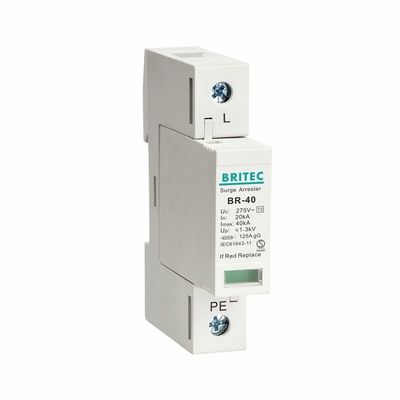 Thiết bị chống sét lan truyền BR-20 4P Cấp 2, Chống sét đánh 3 pha, Chống sét tăng áp loại 2, Thiết bị kết hợp chống sét dòng sét