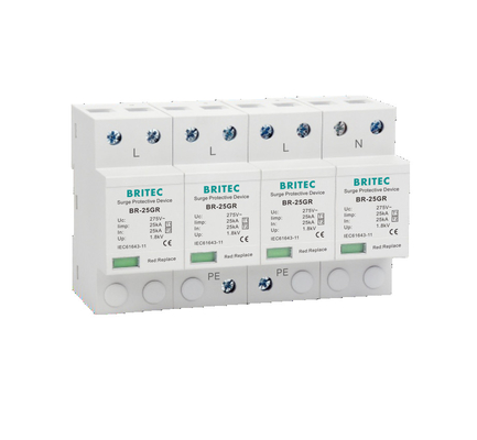 BR-25GR 4P lớp I loại 1 Surge Surge Arrestor SPD Thunder Protector Spark Gap spd type1 4p ac spd
