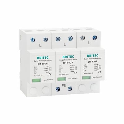 10/350μs Loại 1 Power Surge Arrester 50KA Thiết bị bảo vệ sét nhựa