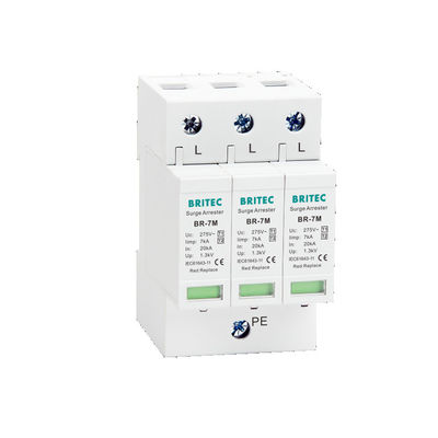 Thiết bị chống sét T1+T2 BR-7M 4P 7ka, Chống sét lan truyền SPD, Thiết bị chống sét lan truyền điện tử