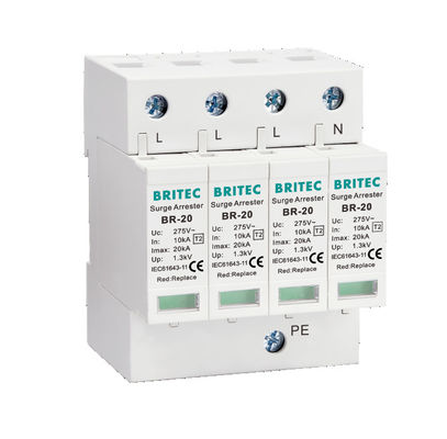BR-20 3P + 1 20kA Thiết bị bảo vệ sóng cao Spd Thiết bị bảo vệ sóng cao Earthing Protection Protection Lightning Arrester thunder protector Three phase power surge protector SPD Manufacturer Spd Surge Protection Devices