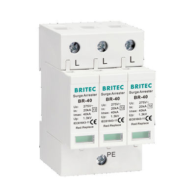 BR-40 2P Thiết bị bảo vệ xung đột lớp II Spd 275v loại 2 pha duy nhất 275v ac spd bảo vệ xung đột sét