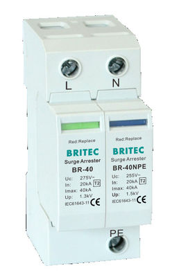 BRITEC BR-40 4P Thiết bị bảo vệ tăng áp ba giai đoạn Spd Bảo vệ sét Arrester Trung Quốc nhà sản xuất bảo vệ tăng áp