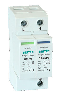 BR-7M 4P T1 + T2 Surge Arrester B + C Spd Surge Protection Thiết bị bảo vệ type1 3 pha điện áp spd Ü-Ableiter