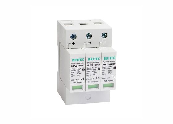 IP20 PV Surge Arrester Không rò rỉ hiện tại -40 đến 80 ℃ Nhiệt độ CE đã được phê duyệt