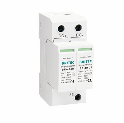 BR-40-24 DC SPD Thiết bị bảo vệ tăng áp Dc Suppressor tăng áp 40kA Pv Surge Arrester DC 24v