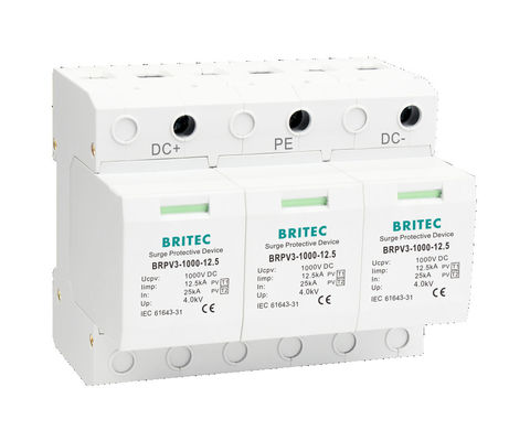 Thiết bị chống sét lan truyền DC BRPV3-1000 với điện áp tối đa DC 1200V, Thiết kế mô-đun cắm vào, Chống sét lan truyền DC