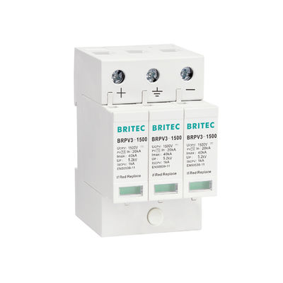 BRPV3-1000-5 T1 50kA DC 1000V 5kA Loại 1 + 2 Photovoltaic Surge Protector Surge arrester Thiết bị bảo vệ sóng mặt trời t1 t2 dc SPD Photovoltaic SPDs