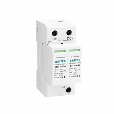 BR-40 24 Loại 2 Photovoltaic Surge Arrester 36V Bảo vệ và bảo hành 5 năm Hệ thống mặt trời loại 2 dc spd