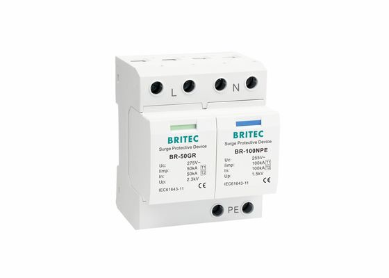 Thiết bị chống sét loại 1 1P + NPE IP20 IEC61643-11 Thiết bị bảo vệ vượt sóng