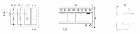 BR-50GR 3P+1 Thiết bị bảo vệ vượt sức mạnh lớp 1 bảo vệ sét SPD spd 50ka loại 1 thiết bị bảo vệ vượt sức mạnh