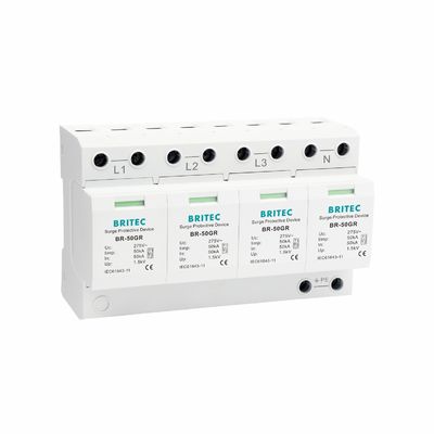 BRITEC BR-50GR 3P + 1 Thiết bị bảo vệ vượt sóng loại 1 với công suất 50kA và cấu trúc cắm