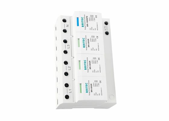 50kA Điện áp thấp UL94-V0 3P+NPE Power Surge Arrester Surge Protector