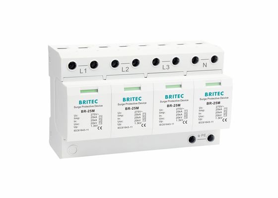Thunder Arrester 4 Pole Type 1 Surge Protector Cấu trúc nhựa nhiệt