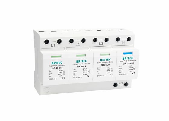 25KA Bảo vệ sét Tăng áp lực thermoplastic Ba pha bảo vệ áp lực