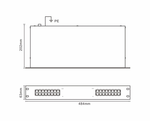 BRRJ45H-16R Signal Telecommunication Surge Arrester 1000M rack mount bảo vệ sóng Ethernet