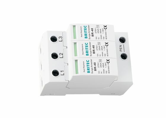 Thiết bị chống sét lan truyền loại II 3P cắm được IEC 61643, loại 2, 40kA, bảo vệ chống sét đánh