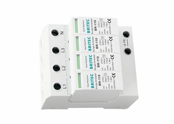 Thiết bị chống sét lan truyền 110kA 4 cực cho nguồn AC, điện áp dư thấp
