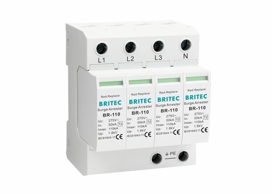 Thiết bị chống sét lan truyền 110kA 4 cực cho nguồn AC, điện áp dư thấp