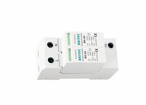 60kA Khởi động hiện tại Surge arrester với module pluggable và UL94-V0 nhiệt nhựa để bảo vệ điện AC